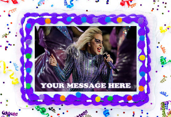 Lady Gaga Edible Image Cake Topper Personalized Birthday Sheet Decoration Custom Party Frosting Transfer Fondant