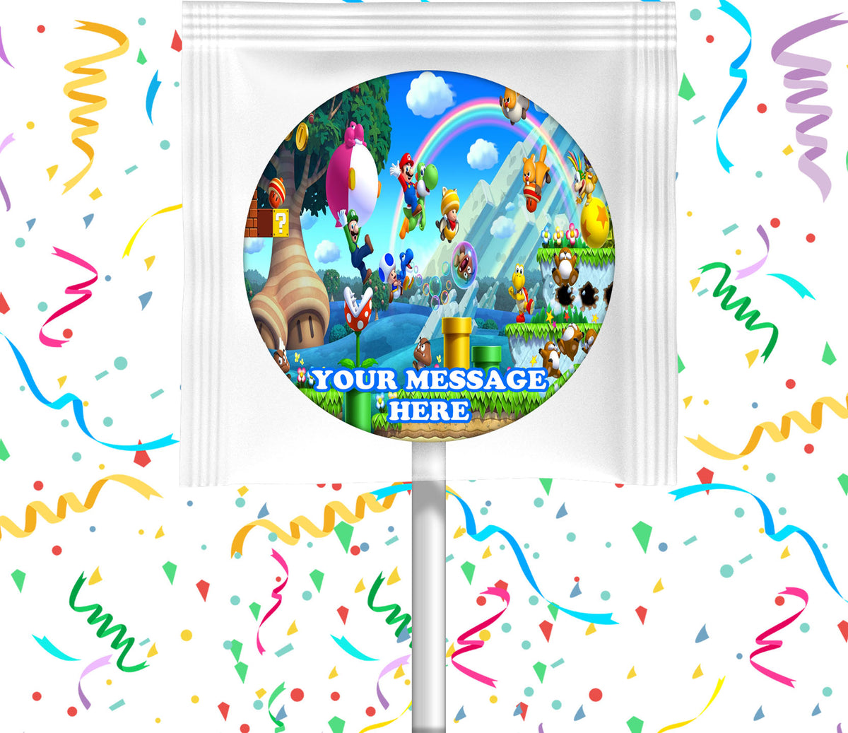 Super Mario Bros Lollipops Party Favors Personalized Suckers 12 Pcs
