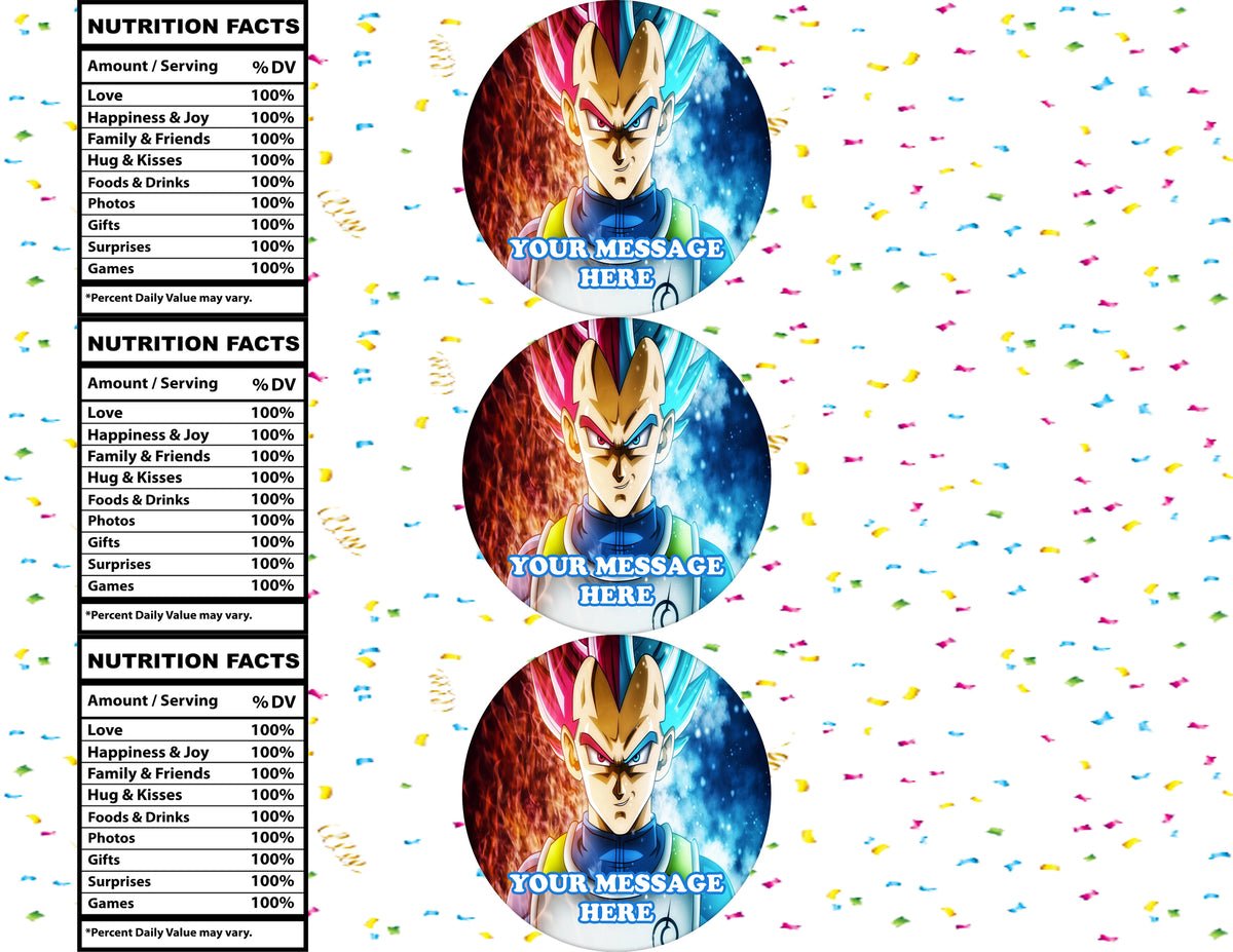 Dragon Ball Super Water Bottle Stickers 12 Pcs Labels Party Favors Supplies Decorations