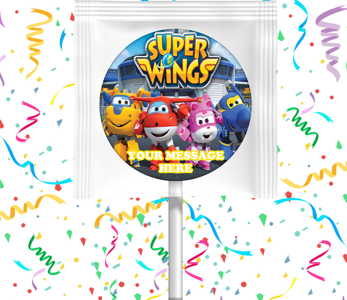 Super Wings Lollipops Party Favors Personalized Suckers 12 Pcs