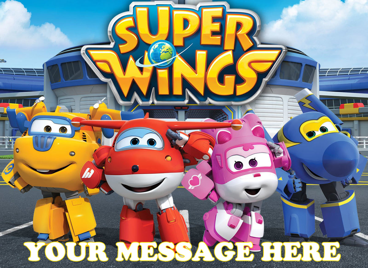 Super Wings Edible Image Cake Topper Personalized Birthday Sheet Decoration Custom Party Frosting Transfer Fondant