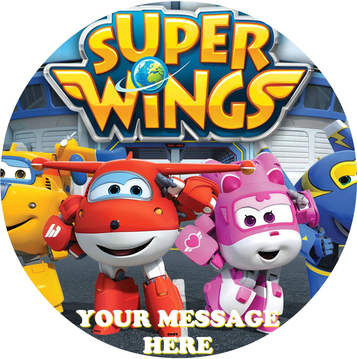 Super Wings Edible Image Cake Topper Personalized Birthday Sheet Custom Frosting Round Circle