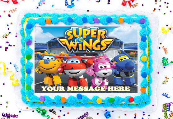 Super Wings Edible Image Cake Topper Personalized Birthday Sheet Decoration Custom Party Frosting Transfer Fondant