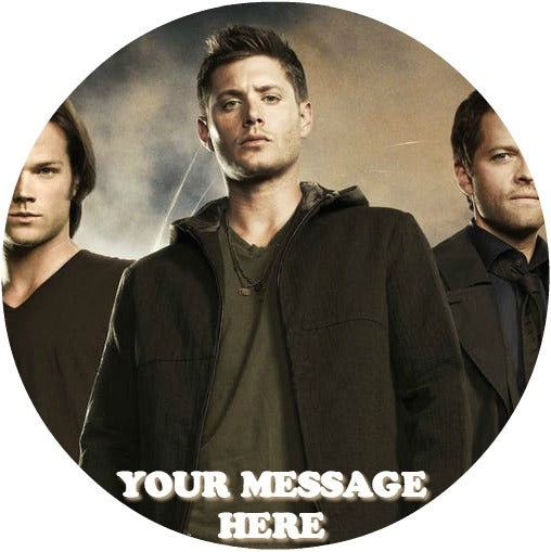 Supernatural Edible Image Cake Topper Personalized Birthday Sheet Custom Frosting Round Circle