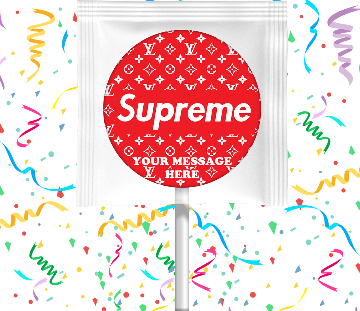 Supreme Lollipops Party Favors Personalized Suckers 12 Pcs