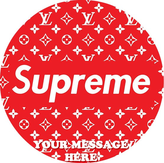 Supreme Edible Image Cake Topper Personalized Birthday Sheet Custom Frosting Round Circle