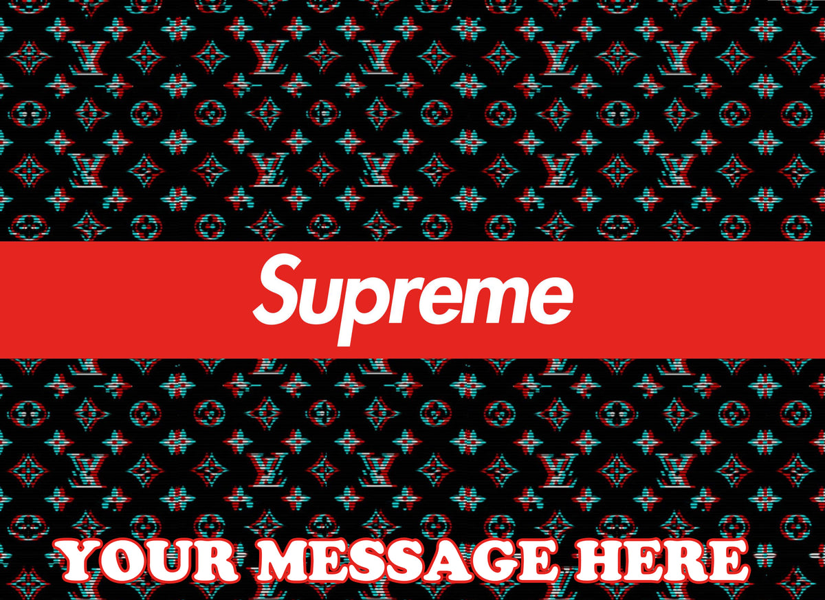 Supreme Edible Image Cake Topper Personalized Birthday Sheet Decoration Custom Party Frosting Transfer Fondant