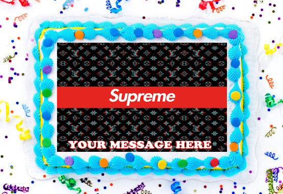 Supreme Edible Image Cake Topper Personalized Birthday Sheet Decoratio -  PartyCreationz