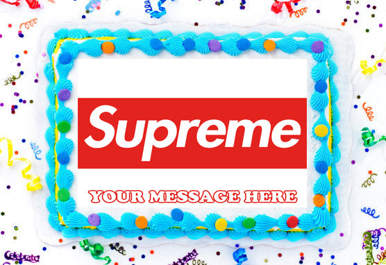 Supreme Edible Image Cake Topper Personalized Birthday Sheet Decoration Custom Party Frosting Transfer Fondant