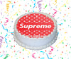 Supreme Edible Image Cake Topper Personalized Birthday Sheet Custom Frosting Round Circle