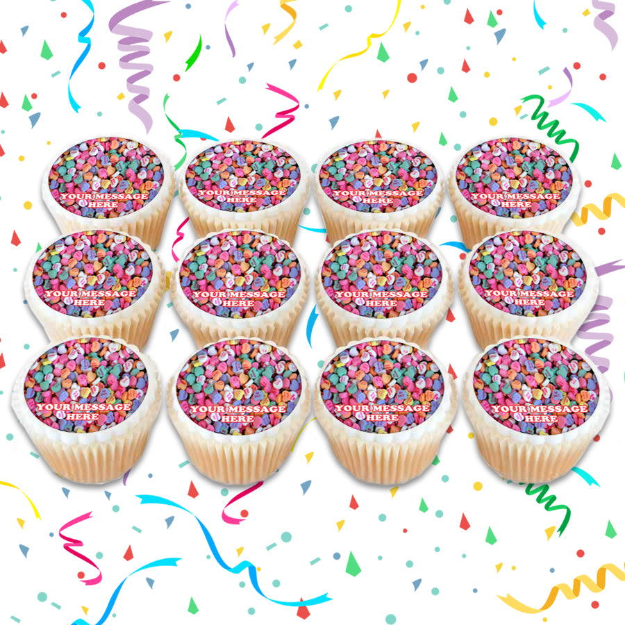 Valentine's Day Edible Cupcake Toppers (12 Images) Cake Image Icing Sugar Sheet