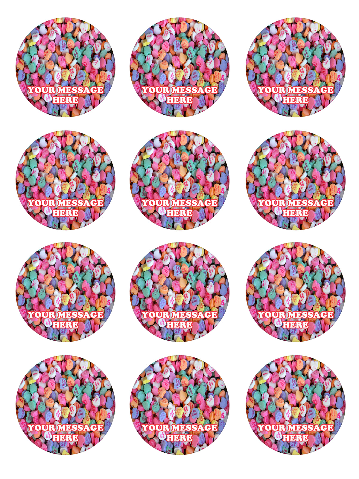 Valentine's Day Edible Cupcake Toppers (12 Images) Cake Image Icing Sugar Sheet