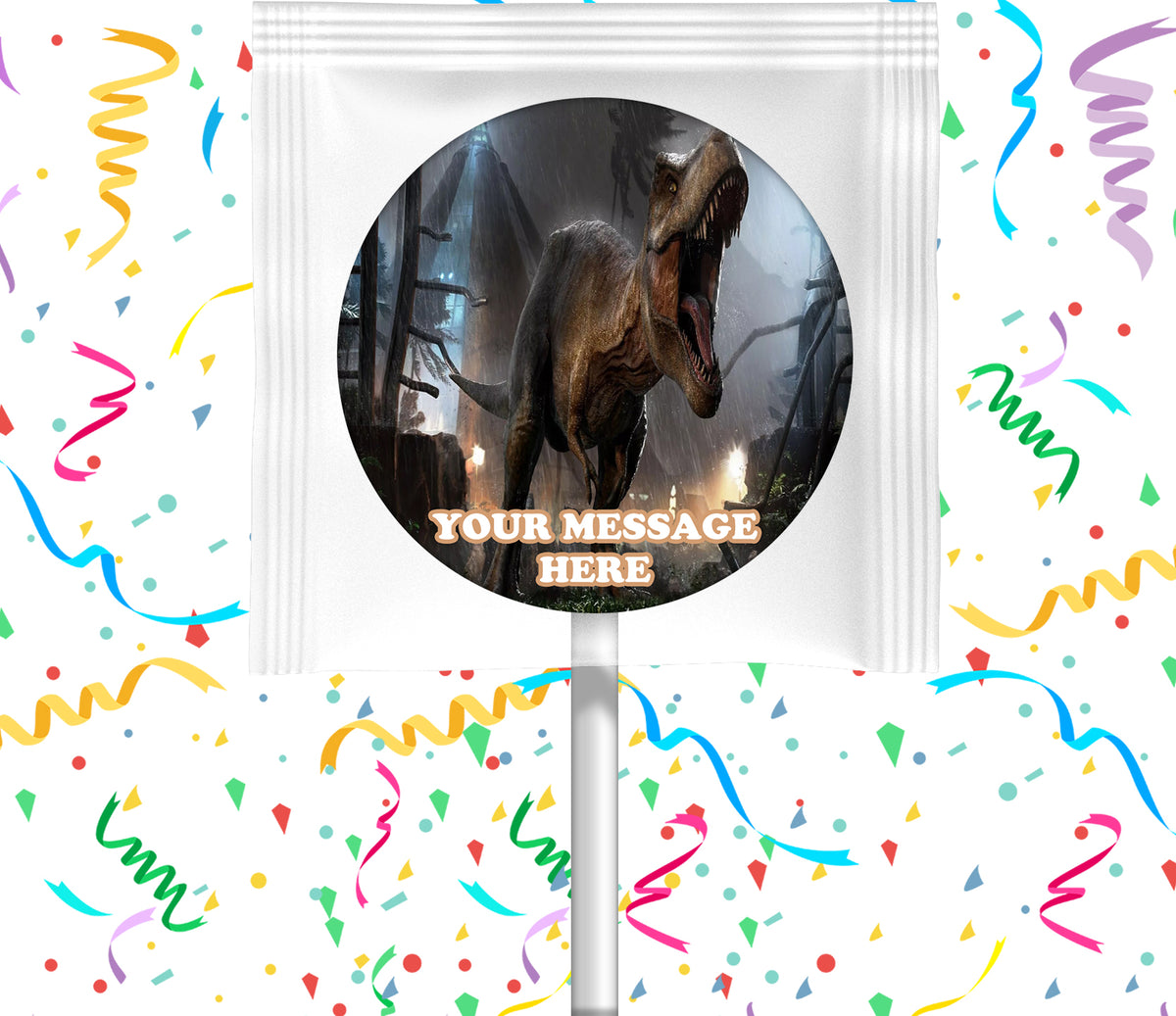 T Rex Lollipops Party Favors Personalized Suckers 12 Pcs