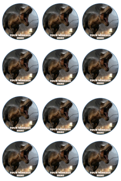 T Rex Dinosaur Edible Cupcake Toppers (12 Images) Cake Image Icing Sugar Sheet Edible Cake Images