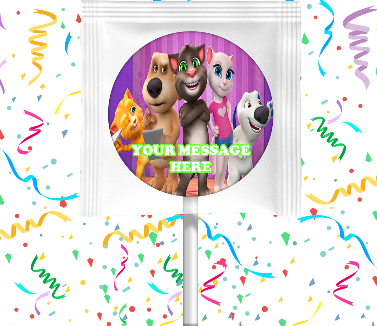 Talking Tom And Friends Lollipops Party Favors Personalized Suckers 12 Pcs
