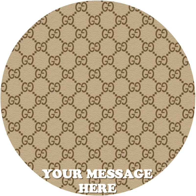 Gucci Edible Image Cake Topper Personalized Birthday Sheet Custom Frosting Round Circle