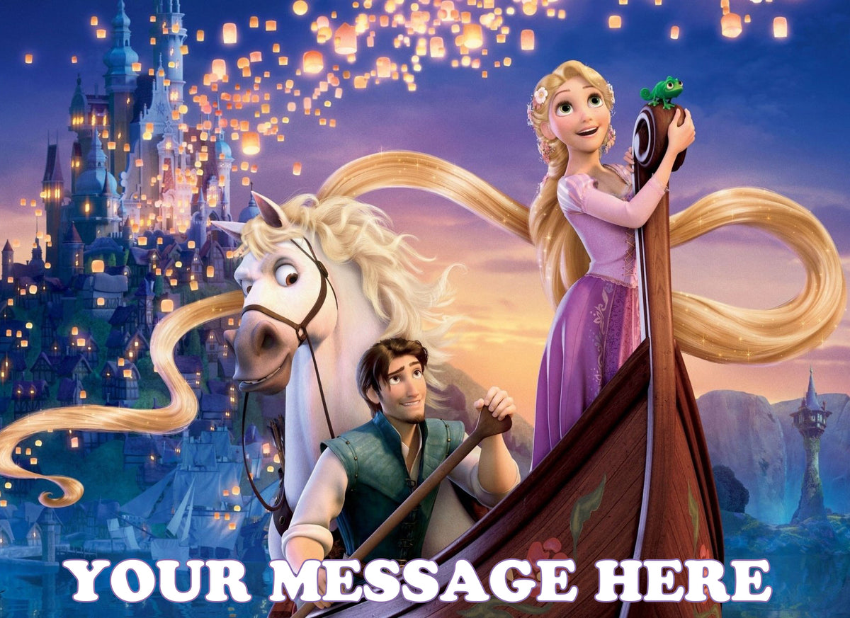 Tangled Edible Image Cake Topper Personalized Birthday Sheet Decoration Custom Party Frosting Transfer Fondant