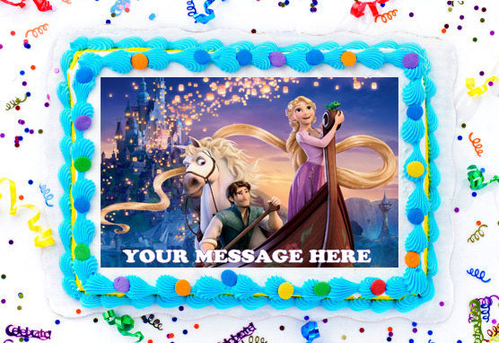Tangled Edible Image Cake Topper Personalized Birthday Sheet Decoratio ...