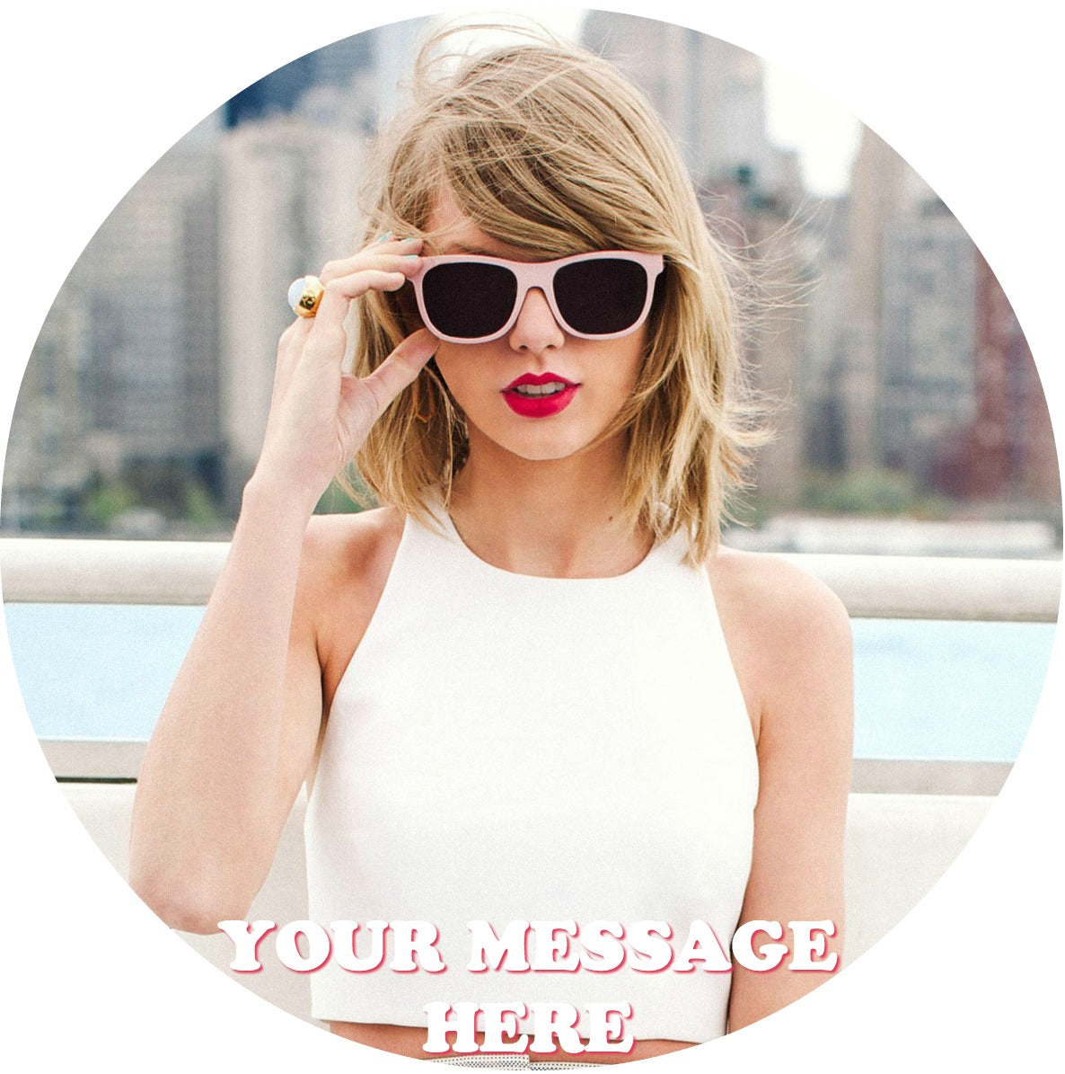 Taylor Swift Edible Image Cake Topper Personalized Birthday Sheet Custom Frosting Round Circle