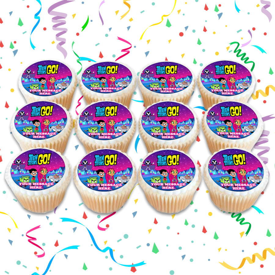 Teen Titans Go! Edible Cupcake Toppers (12 Images) Cake Image Icing Sugar Sheet Edible Cake Images