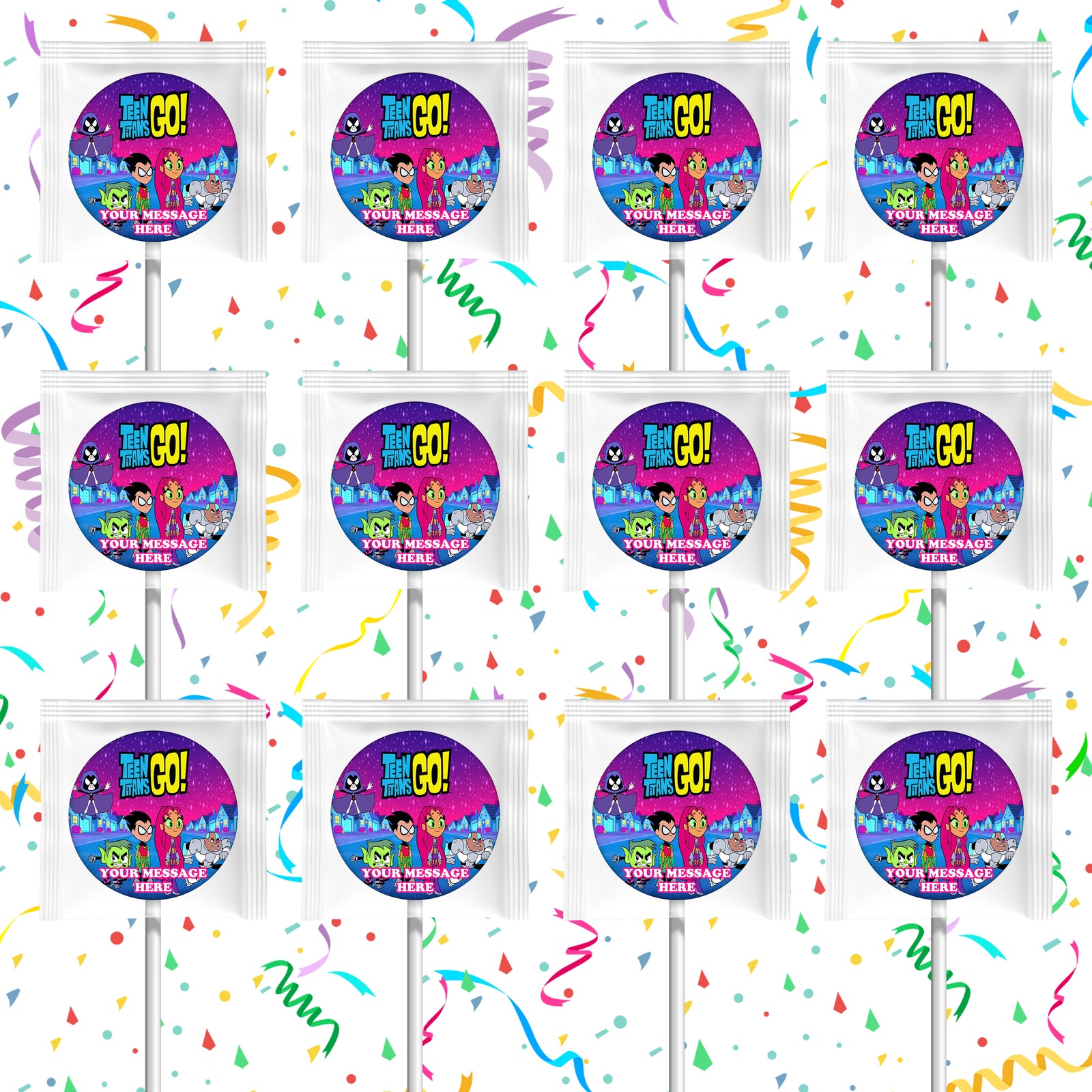 Teen Titans Go Lollipops Party Favors Personalized Suckers 12 Pcs