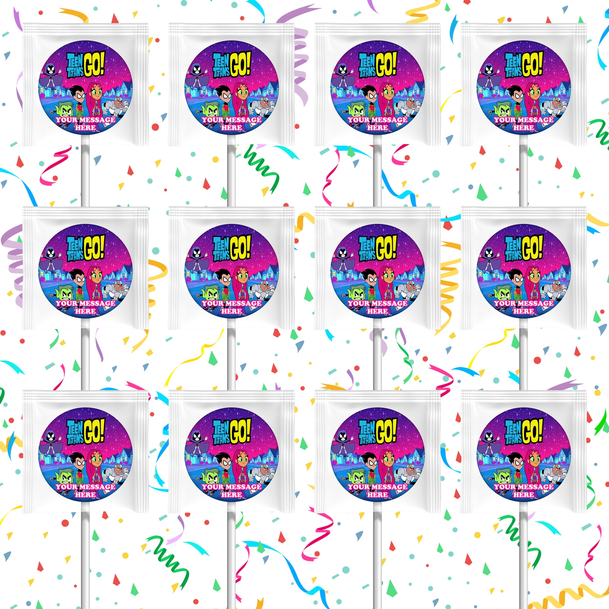 Teen Titans Go Lollipops Party Favors Personalized Suckers 12 Pcs