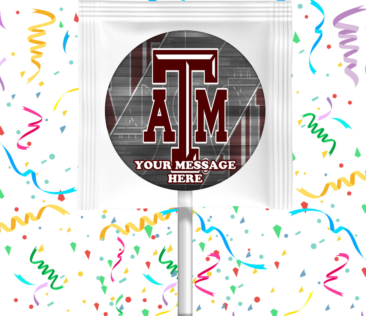 Texas A&M University Lollipops Party Favors Personalized Suckers 12 Pcs