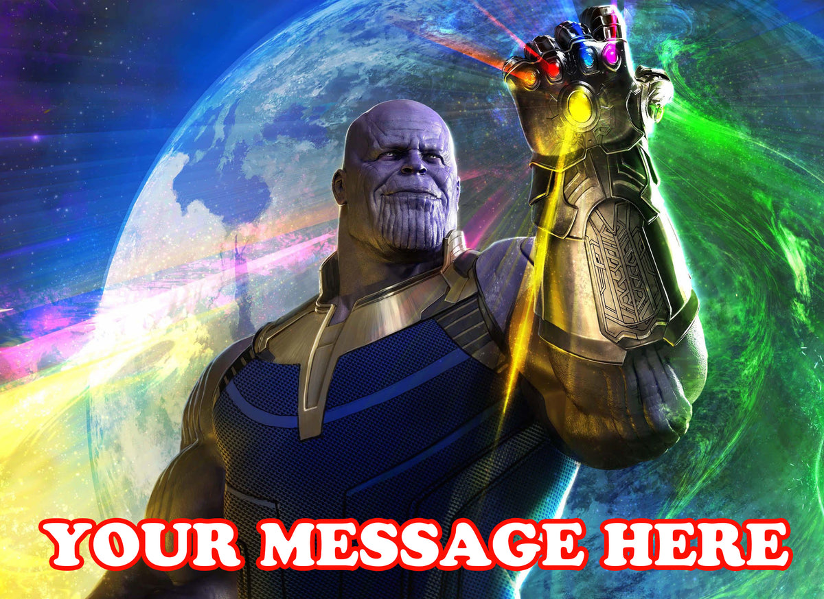 Thanos Edible Image Cake Topper Personalized Birthday Sheet Decoration Custom Party Frosting Transfer Fondant