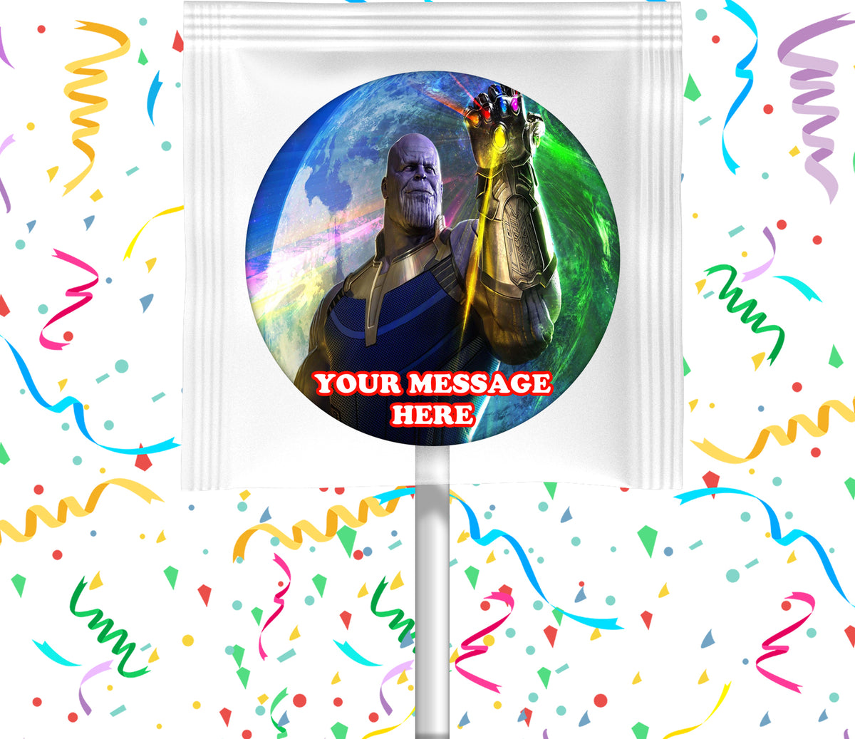 Thanos Lollipops Party Favors Personalized Suckers 12 Pcs