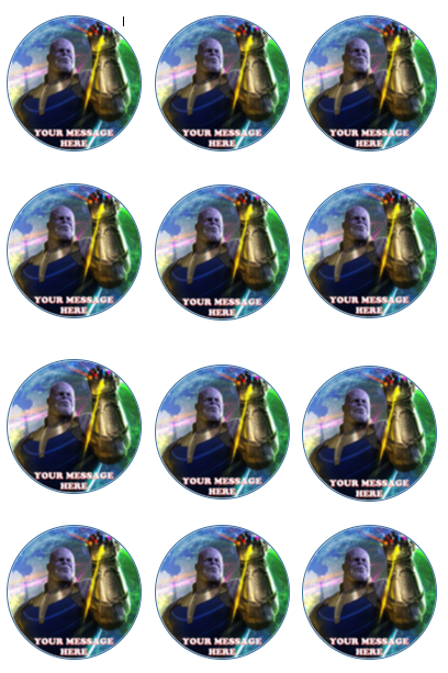 Thanos Edible Cupcake Toppers (12 Images) Cake Image Icing Sugar Sheet Edible Cake Images