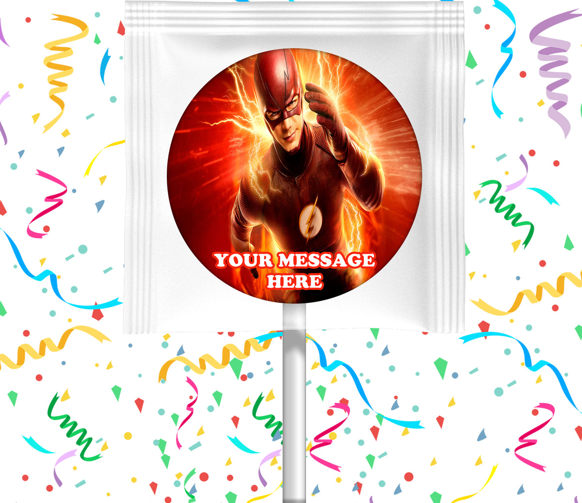 The Flash Lollipops Party Favors Personalized Suckers 12 Pcs