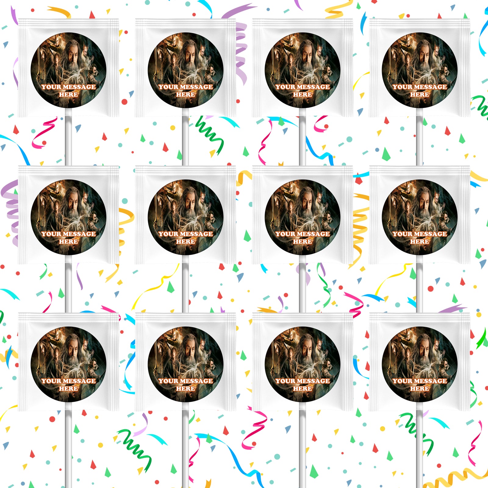 The Hobbit Lollipops Party Favors Personalized Suckers 12 Pcs