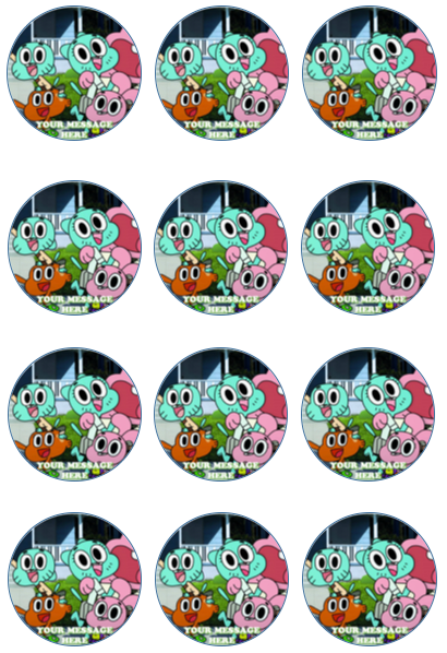 The Amazing World Of Gumball Edible Cupcake Toppers (12 Images) Cake Image Icing Sugar Sheet Edible Cake Images