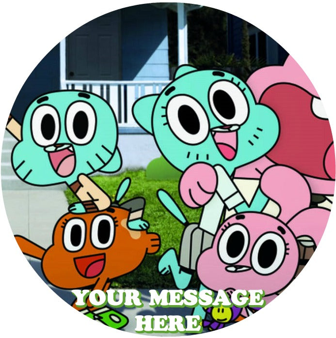 The Amazing World Of Gumball Edible Image Cake Topper Personalized Birthday Sheet Custom Frosting Round Circle