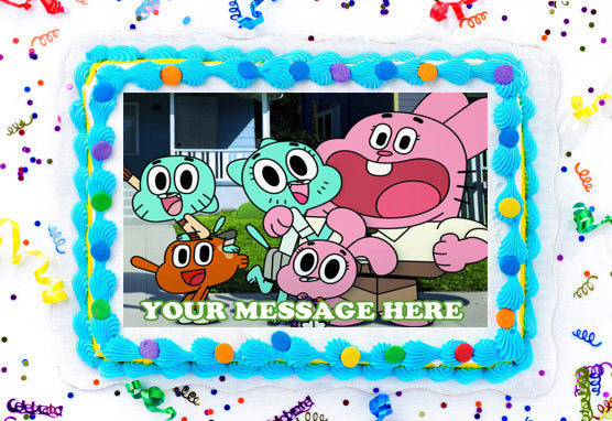 The Amazing World Of Gumball Edible Image Cake Topper Personalized Birthday Sheet Decoration Custom Party Frosting Transfer Fondant