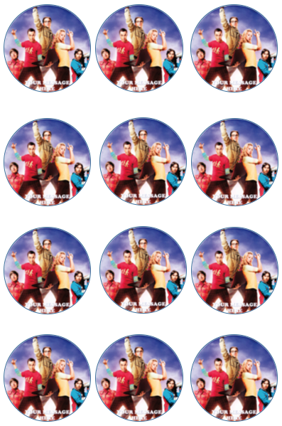 The Big Bang Theory Edible Cupcake Toppers (12 Images) Cake Image Icing Sugar Sheet Edible Cake Images