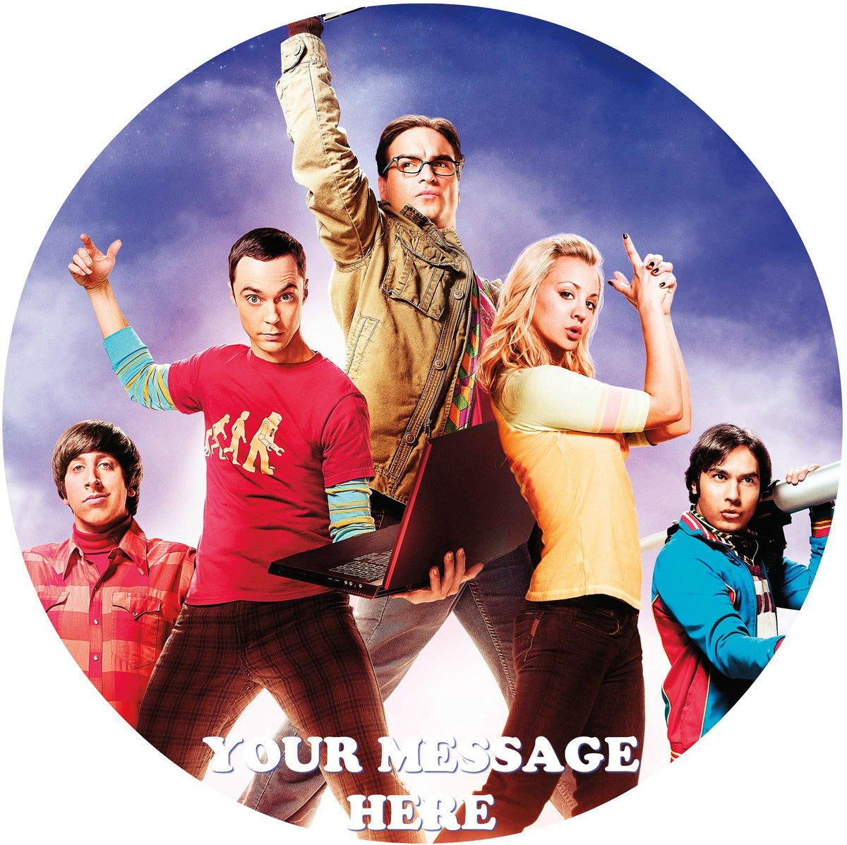 Big Bang Theory Logo Personalized Cake Topper Edible Icing Sugar Rice Paper 7.5