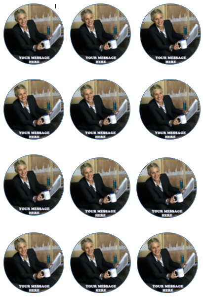 The Ellen DeGeneres Show Edible Cupcake Toppers (12 Images) Cake Image Icing Sugar Sheet Edible Cake Images