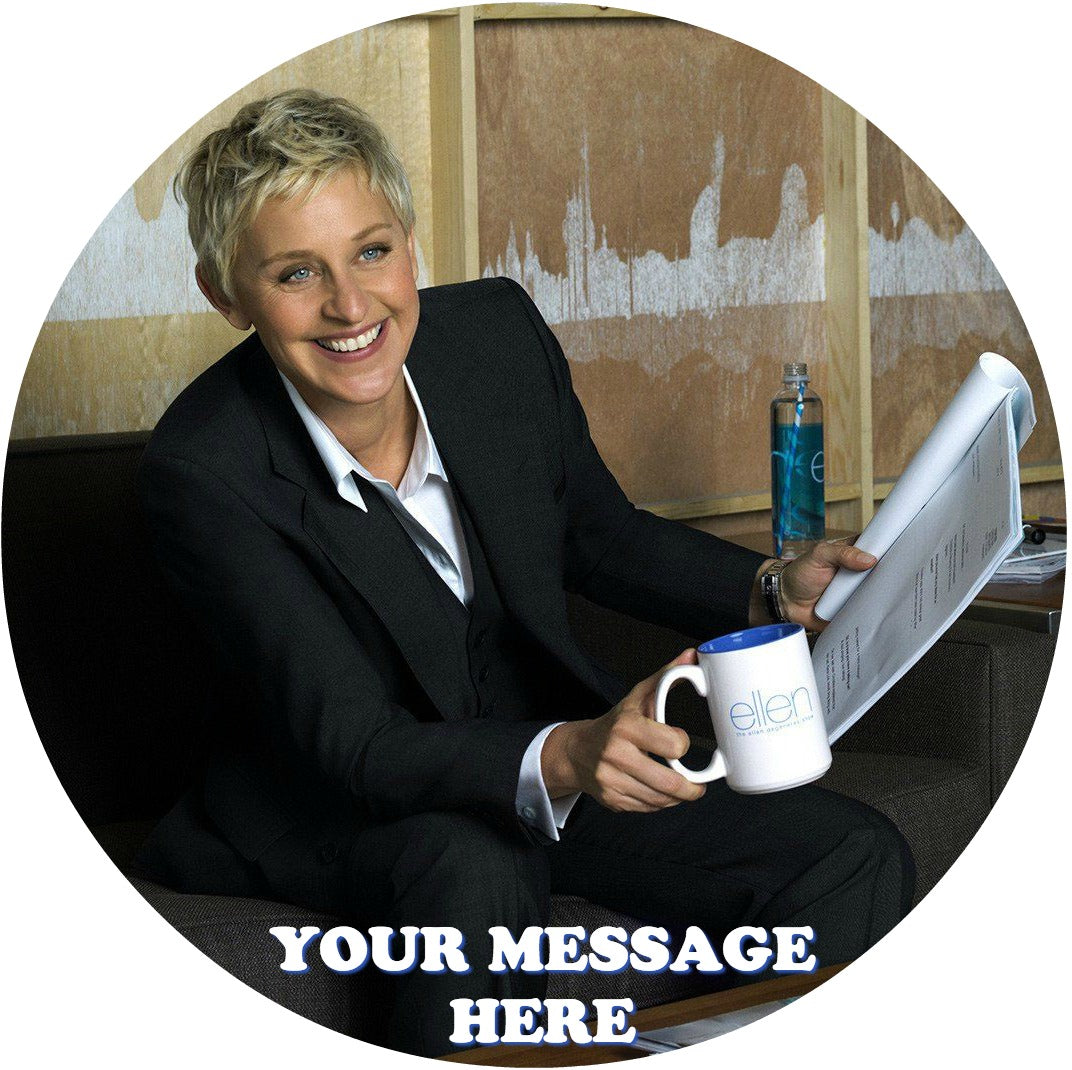 The Ellen DeGeneres Show Edible Image Cake Topper Personalized Birthday Sheet Custom Frosting Round Circle