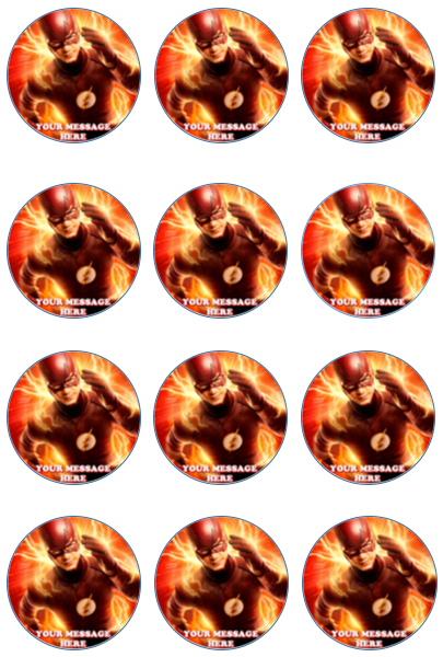The Flash Edible Cupcake Toppers (12 Images) Cake Image Icing Sugar Sheet Edible Cake Images