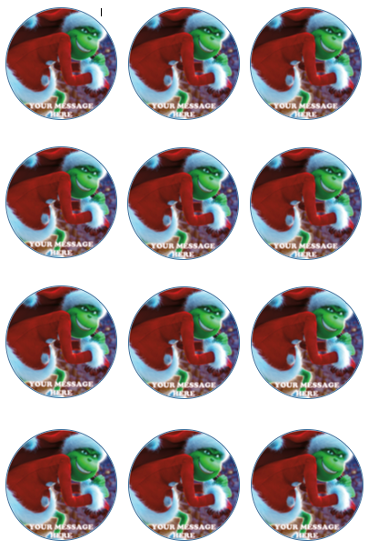 The Grinch Edible Cupcake Toppers (12 Images) Cake Image Icing Sugar Sheet Edible Cake Images