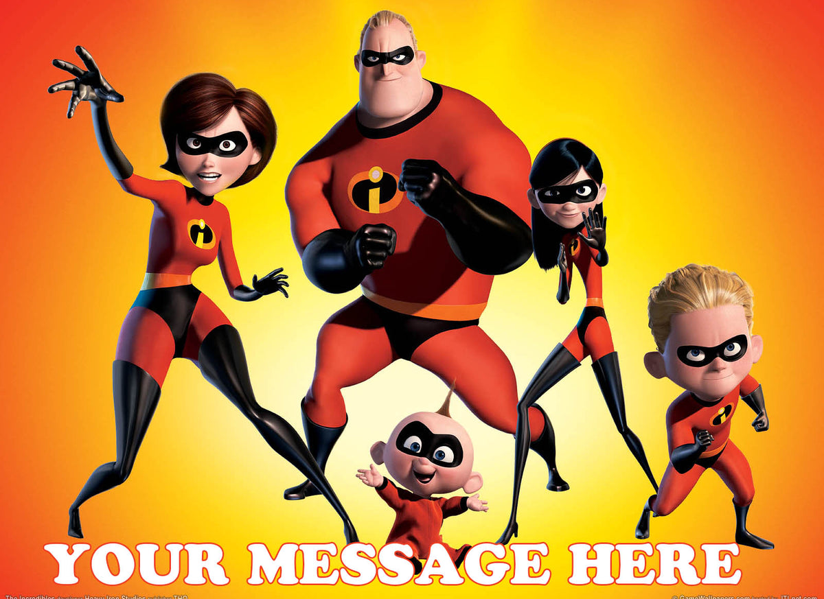 The Incredibles Edible Image Cake Topper Personalized Birthday Sheet D ...