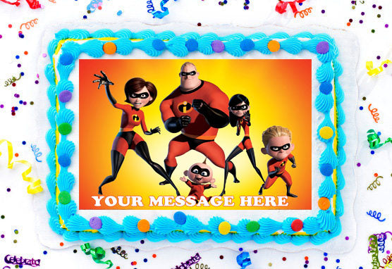 The Incredibles Edible Image Cake Topper Personalized Birthday Sheet Decoration Custom Party Frosting Transfer Fondant