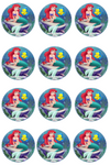 The Little Mermaid Edible Cupcake Toppers (12 Images) Cake Image Icing Sugar Sheet Edible Cake Images