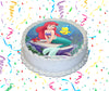The Little Mermaid Edible Image Cake Topper Personalized Birthday Sheet Custom Frosting Round Circle