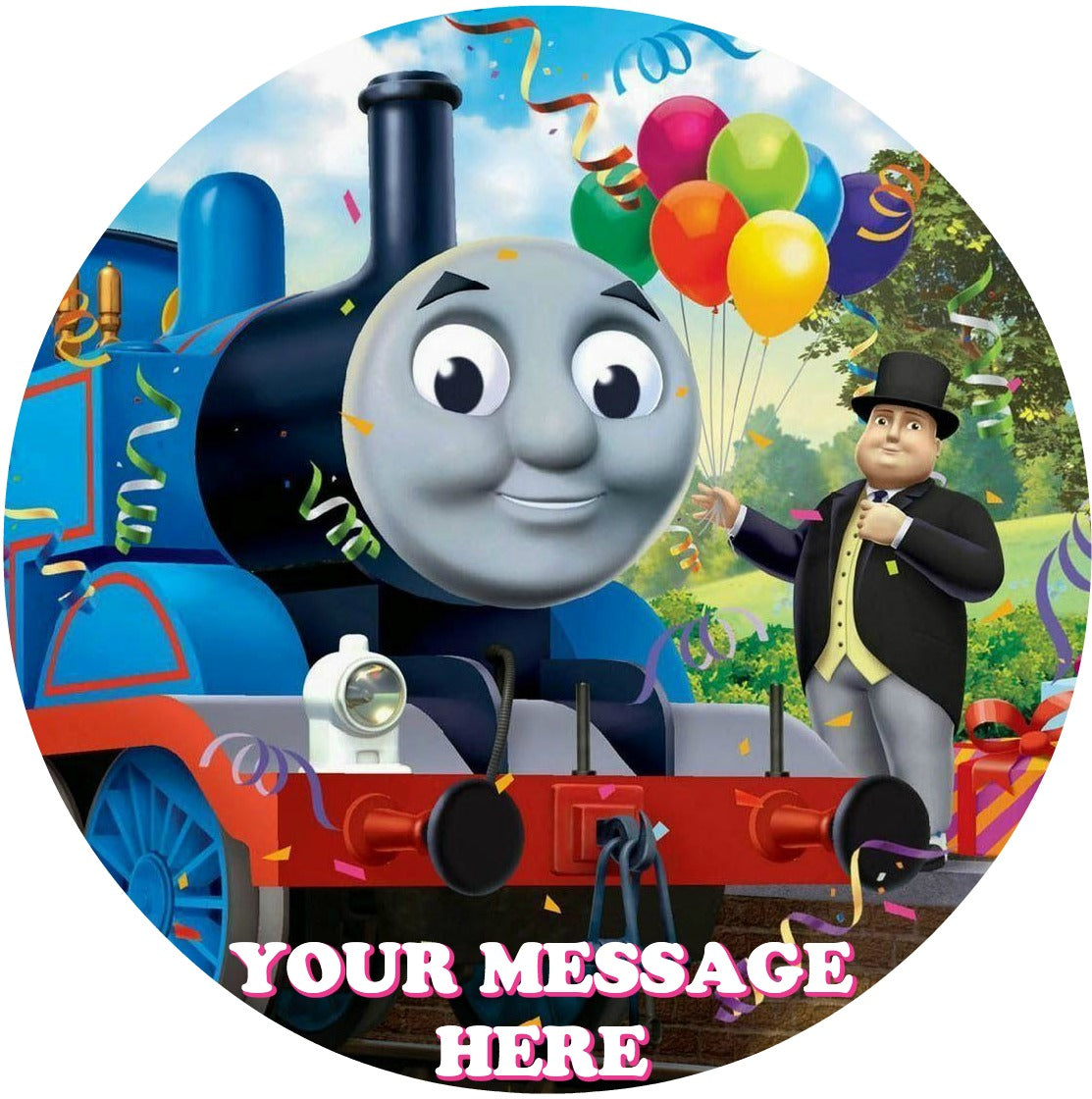 Thomas & Friends Edible Image Cake Topper Personalized Birthday Sheet Custom Frosting Round Circle