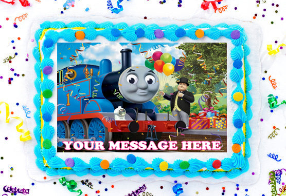 Thomas &amp; Friends Edible Image Cake Topper Personalized Birthday Sheet Decoration Custom Party Frosting Transfer Fondant