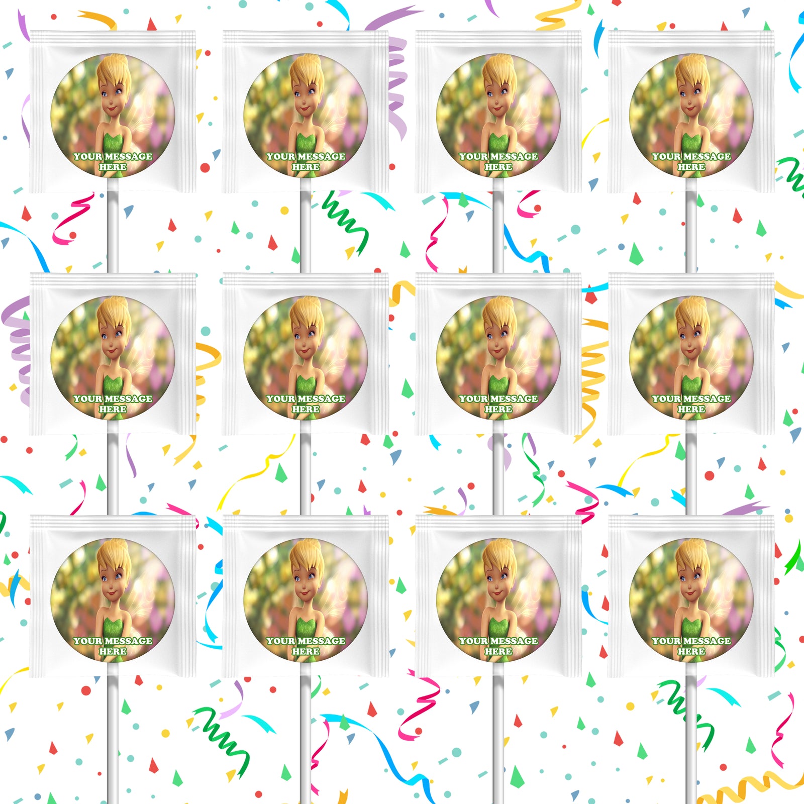 Tinker Bell Lollipops Party Favors Personalized Suckers 12 Pcs