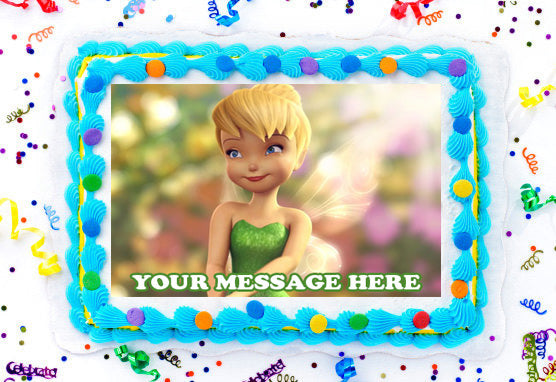 Tinker Bell Edible Image Cake Topper Personalized Birthday Sheet Decoration Custom Party Frosting Transfer Fondant