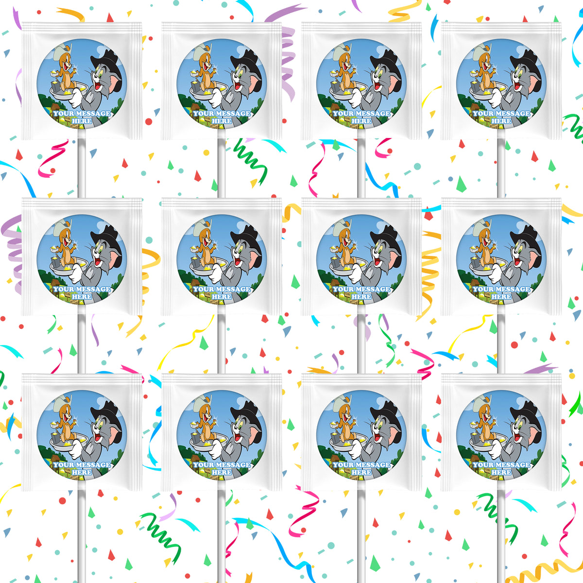 Tom And Jerry Lollipops Party Favors Personalized Suckers 12 Pcs